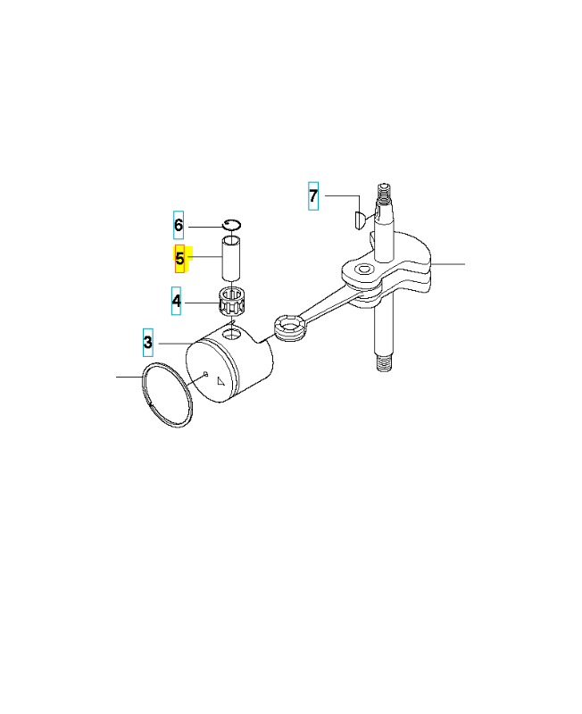 Axe de piston. Pièce de rechange Husqvarna référence 531004088