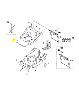 Carter sup. mb 400. Pièce détachée Stihl / Vicking référence 61187011016