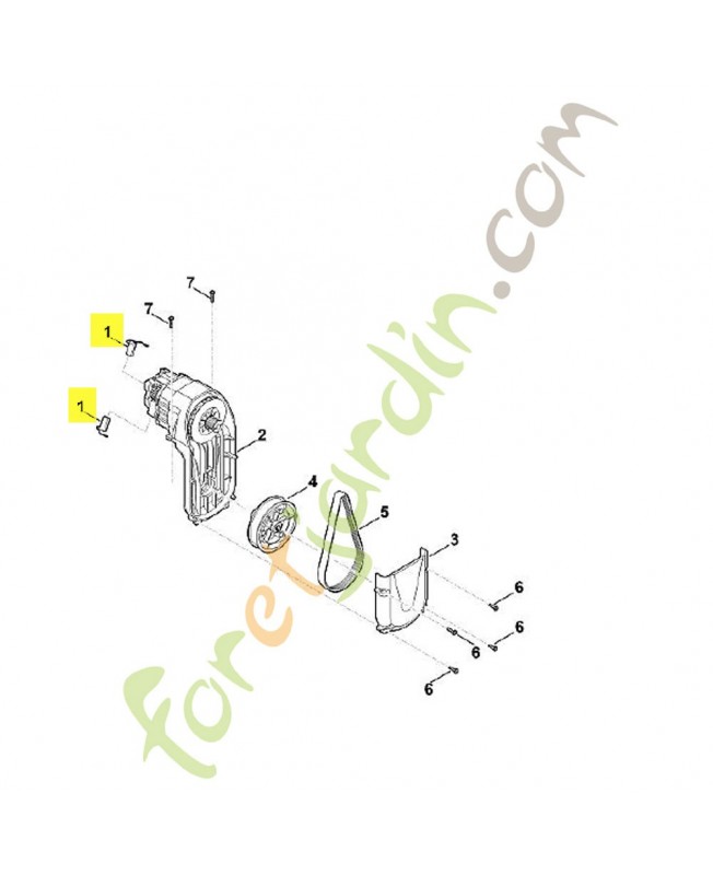 Jeu de balais de charbon 6291-007-1085. Pièce détachée Stihl / Vicking