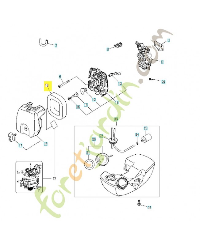 Filtre 579027001. Pièce de rechange Husqvarna