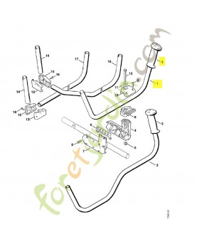 Poignée tubulaire 4119-790-1702. Pièce de rechange Sithl / Vicking