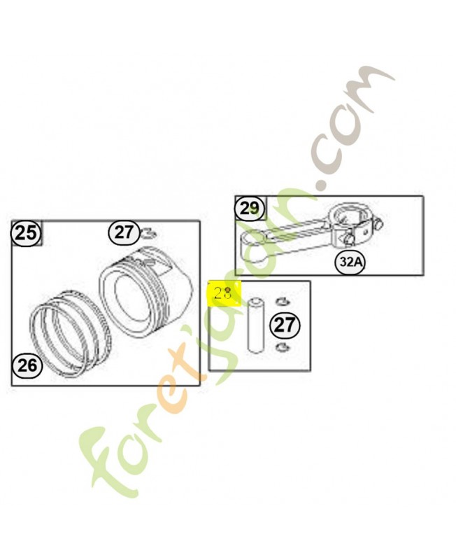 299691 Axe piston 0003-000-0110. Pièce de rechange pour moteur thermique Briggs et Straton