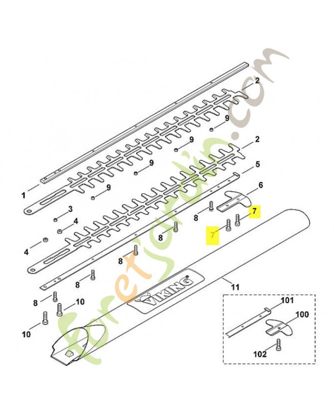 Vis taraud m5x8 9039-488-0953. Pièce de rechange Sithl / Vicking