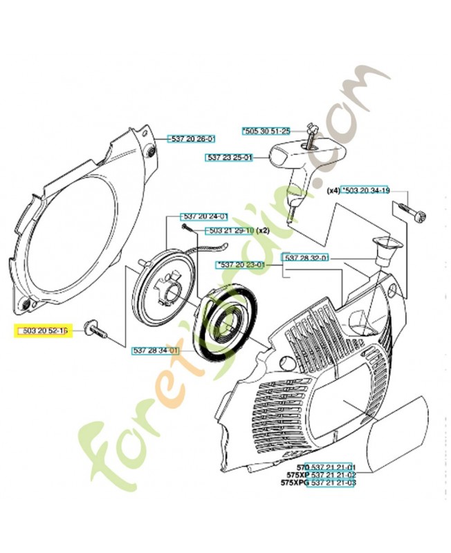 Vis 503205216. Pièce de rechange Husqvarna