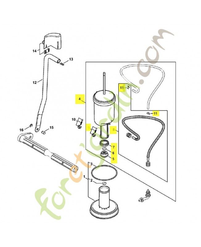 Réservoir de pression 4255-540-0204. Pièce détachée Stihl / Vicking