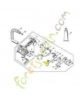 Tringlerie gaz courte 1129-182-1500. Pièce de rechange Sithl / Vicking