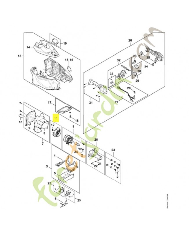 Ventilateur HA04-600-3200. Pièce détachée Stihl / Vicking
