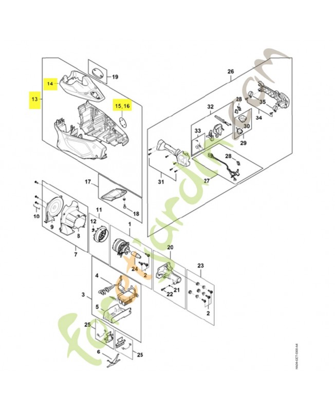 Carter moteur HA04-600-0802. Pièce détachée Stihl / Vicking
