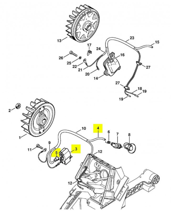Module allumage ms 880 1124-400-1302. Pièce détachée Stihl 