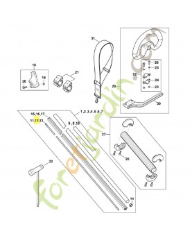Arbre d'entraînement HA04-711-3200. Pièce détachée Stihl / Vicking