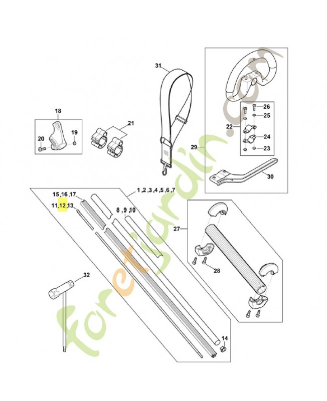Arbre d'entraînement HA04-711-3200. Pièce détachée Stihl / Vicking Arbre d'entraînement HA04-711-3200. Pièce détachée Stihl / Vicking