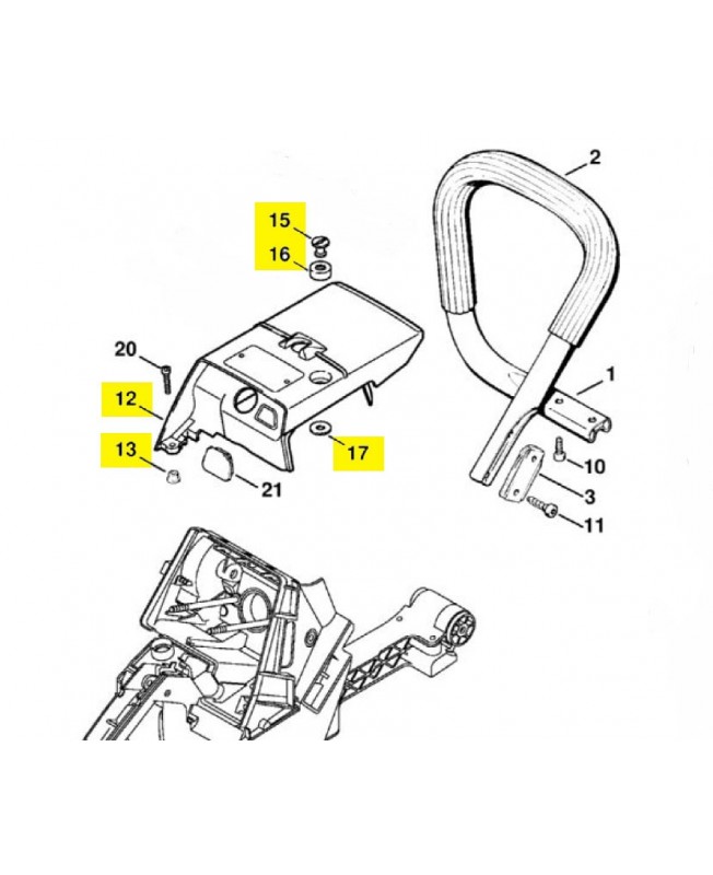 Capot moteur 1124-080-1602. Pièce détachée Stihl / Vicking