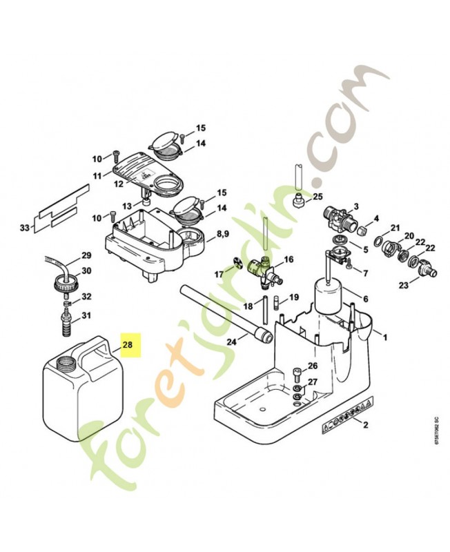 Réservoir détergent 4752-701-0801. Pièce détachée Stihl / Vicking