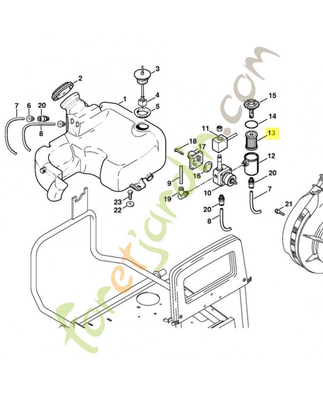 Cartouche filtrante 4712-523-1200. Pièce détachée Stihl / Vicking