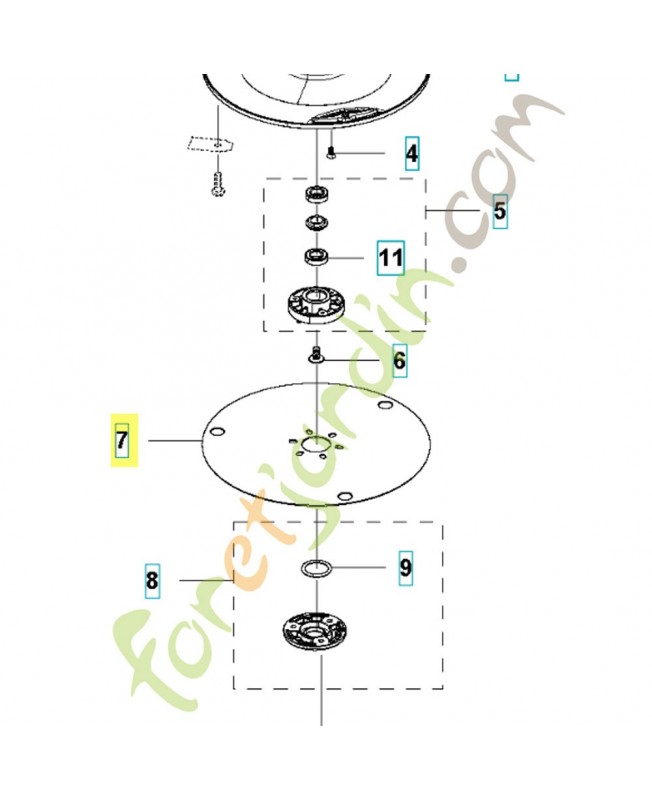 Plaque de protection 191Mm. Pièce détachée Husqvarna
