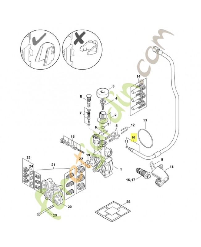 Flexible haute pression dn 6 4950-670-0800. Pièce détachée Stihl / Vicking