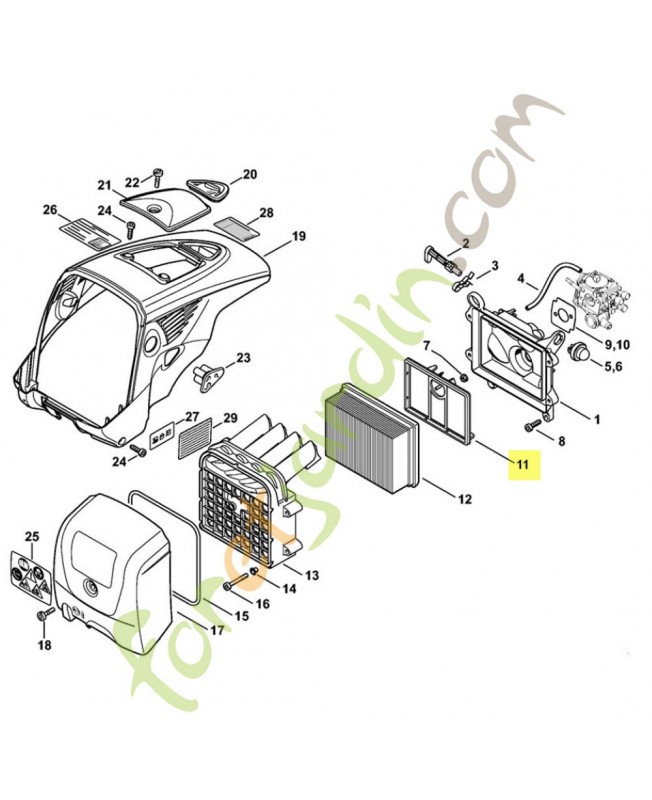 Filtre a air additionnel 4224-140-1801. Pièce détachée Stihl / Vicking