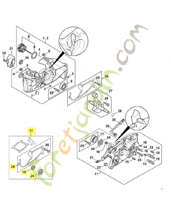 Jeu de joints moteur 1142-007-1600. Pièce détachée Stihl / Vicking Jeu de joints moteur 1142-007-1600. Pièce détachée Stihl / Vicking