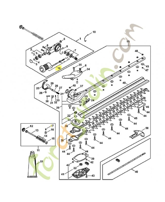 Dispositif de blocage stihl ref. 4243-640-4506 remplace référence 4243-640-4501 et 4243-640-4502