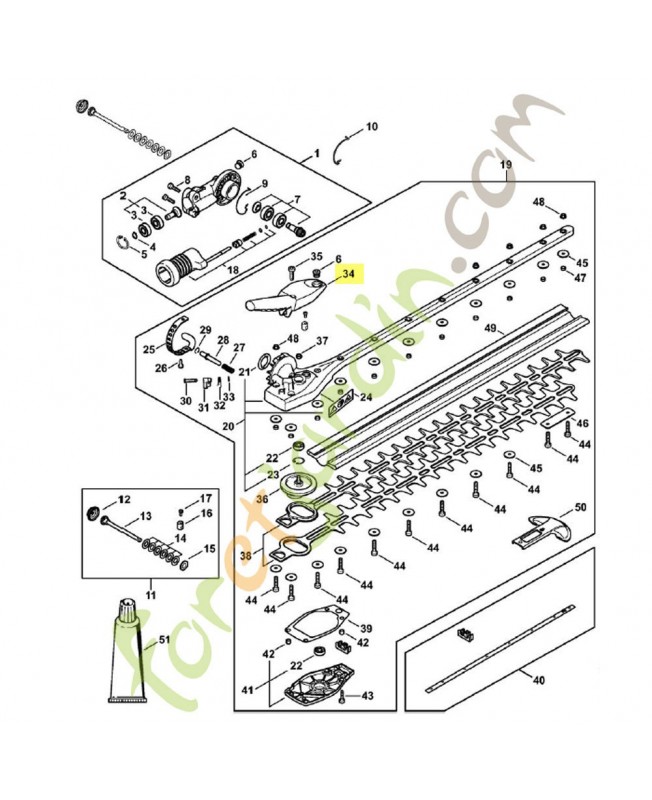 Levier de réglage 4243-700-2901. Pièce détachée Stihl / Vicking