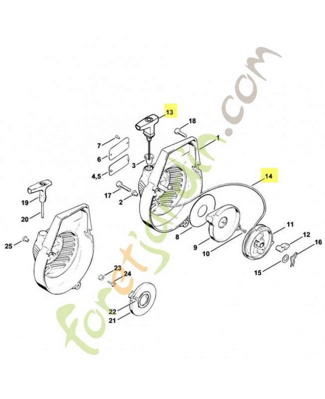 Poignée elastostart d.4,5mm 0000-190-3414. Pièce de rechange Sithl 