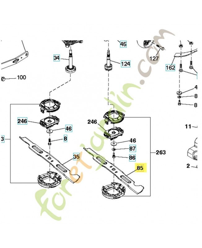 Couteau droit 581121201. Pièce de rechange Husqvarna