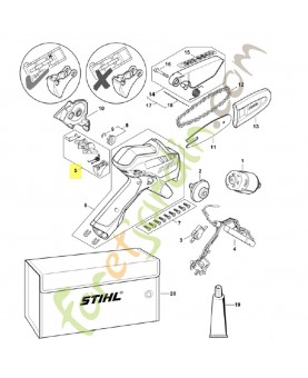 Jeu d'éléments de commande GA01-007-3802. Pièce détachée Stihl / Vicking