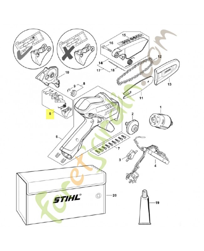 Lot De 5 Chaînes Tronçonneuse 10,2 Cm Pour Stihl GTA 26 - 28 Maillons, Pas 6,35 Mm - Pour Coupe Branches, élagage