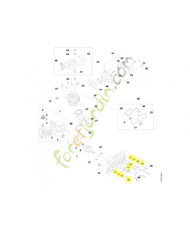 Demi-carter de vilebrequin 1124-020-2906. Pièce détachée Stihl / Vicking