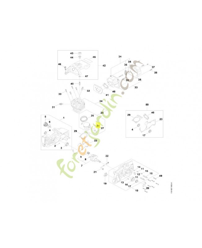 Axe de piston 13x8x39 1124-034-1501. Pièce détachée Stihl / Vicking
