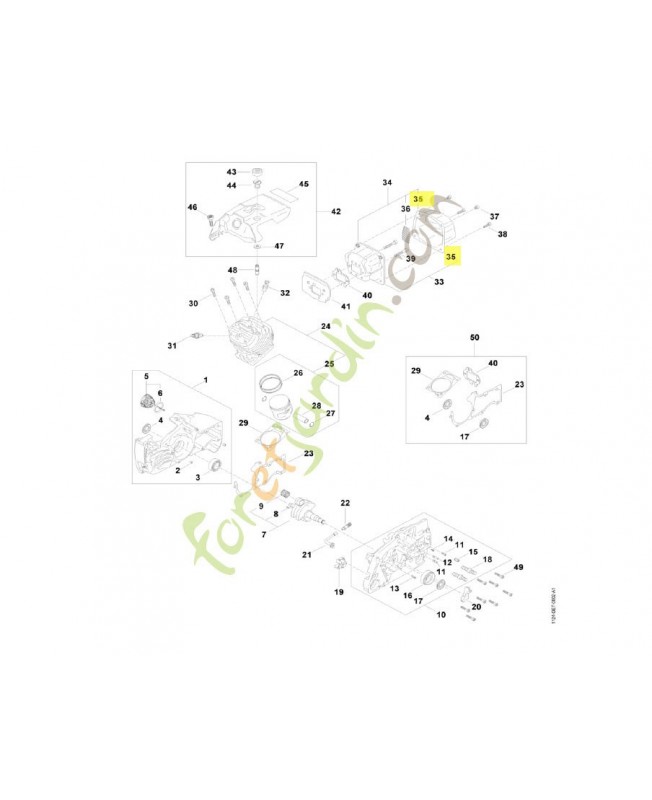 Couvercle de sortie 1124-145-0801. Pièce détachée Stihl / Vicking