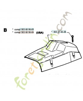 Capot cylindre 503609006. Pièce de rechange Husqvarna