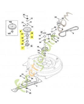 Poulie a gorge 6140-700-2520. Pièce de rechange Sithl / Vicking