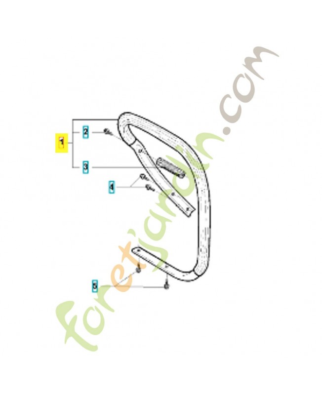 Poignée avant complète 503463571. Pièce de rechange Husqvarna
