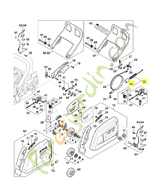 Ressort de tension 1124-160-5500. Pièce détachée Stihl / Vicking