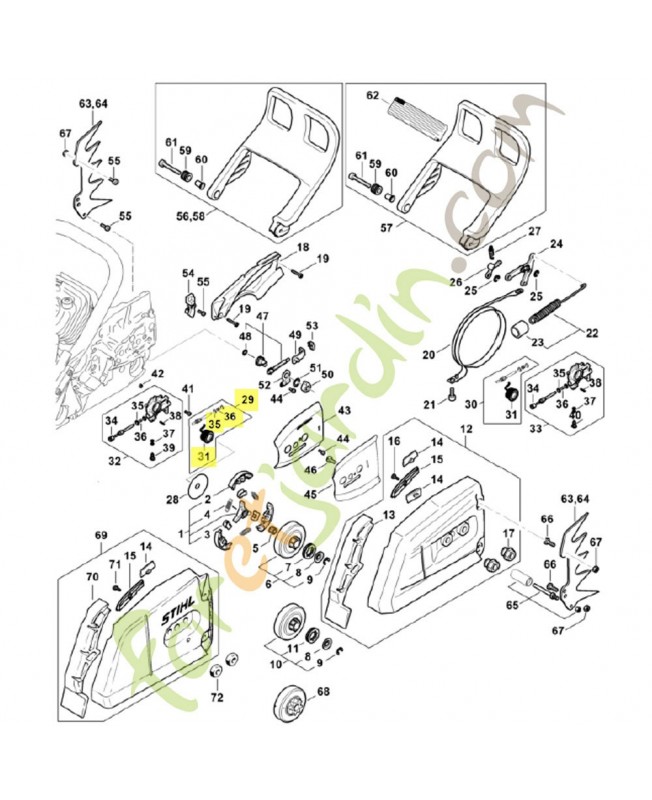 Jeu de pièces piston de pompe / vis sans 1124-007-1030. Pièce détachée Stihl / Vicking