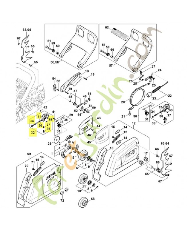 Pompe à huile (course de 1.2 mm) 1124-640-3204. Pièce détachée Stihl / Vicking