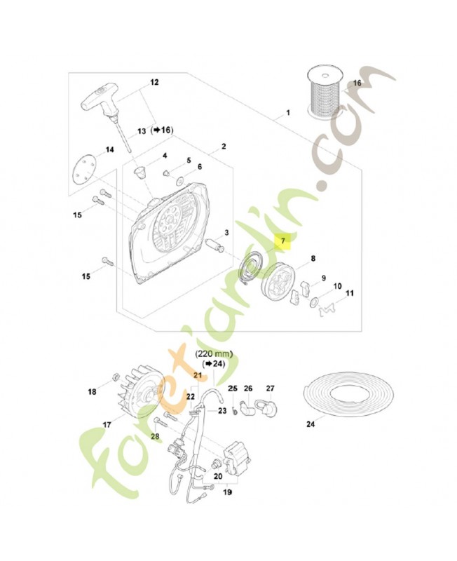Ressort de rappel Stihl Ref : 1135-190-0600