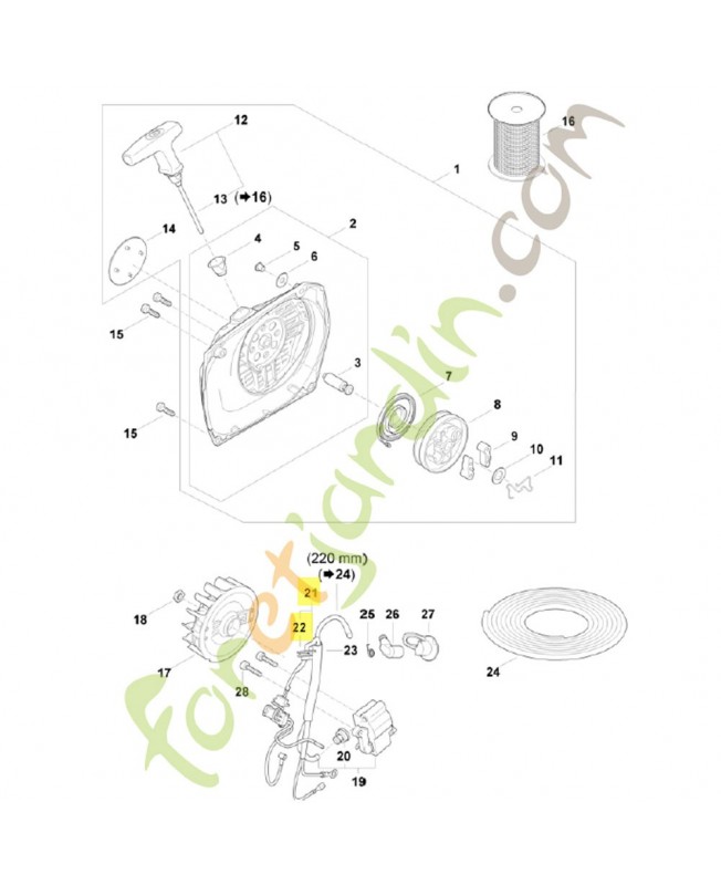 Faisceau de câbles 1124-440-3001. Pièce détachée Stihl / Vicking