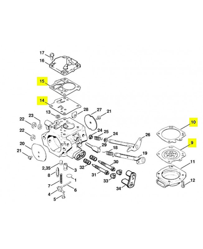 Jeu de joints pour carburateur 1124-007-1060 stihl