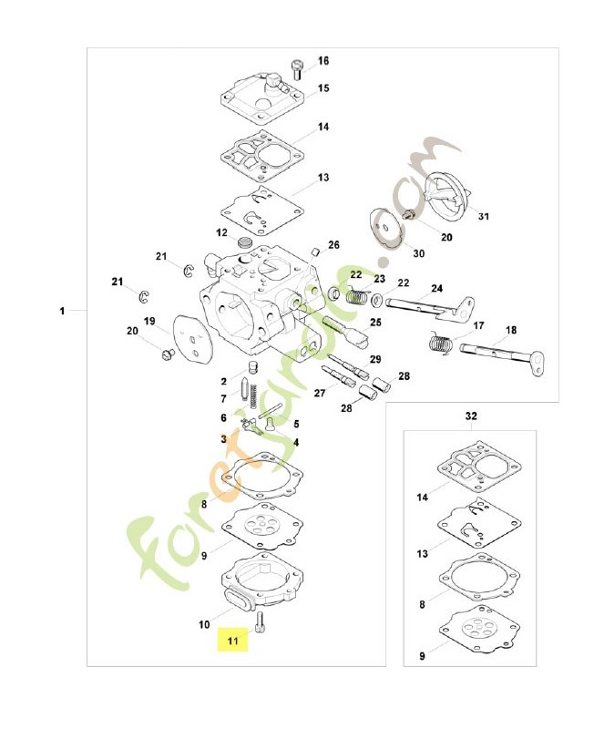 Vis tête ronde 1124-122-7400. Pièce de rechange Sithl / Vicking