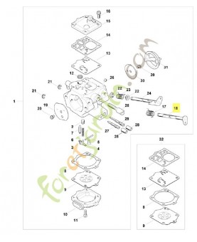 Axe volet démarrage 1124-120-7202 . Pièce de rechange Sithl / Vicking