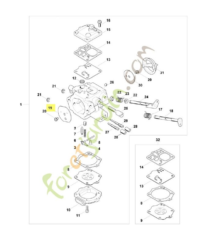 Volet de démarrage 1124-121-2901. Pièce de rechange Sithl / Vicking