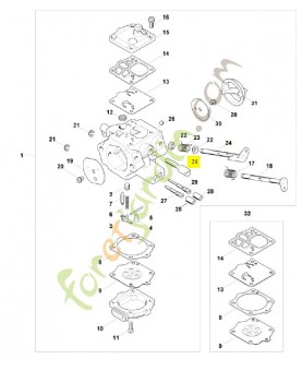Vis réglage ralenti 1124-122-6201. Pièce de rechange Sithl / Vicking