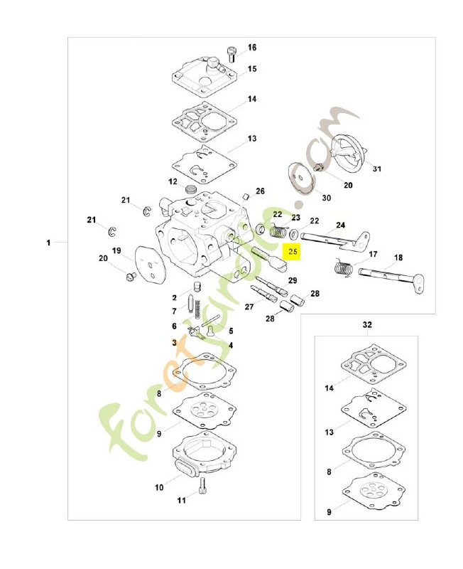 Vis réglage ralenti 1124-122-6201. Pièce de rechange Sithl / Vicking