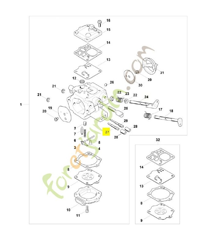 Vis h de richesse à haut régime 1124-120-6700. Pièce détachée Stihl / Vicking