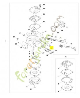 Vis l de richesse au ralenti 1124-120-6800. Pièce détachée Stihl / Vicking