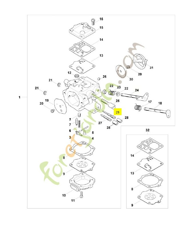 Vis l de richesse au ralenti 1124-120-6800. Pièce détachée Stihl / Vicking