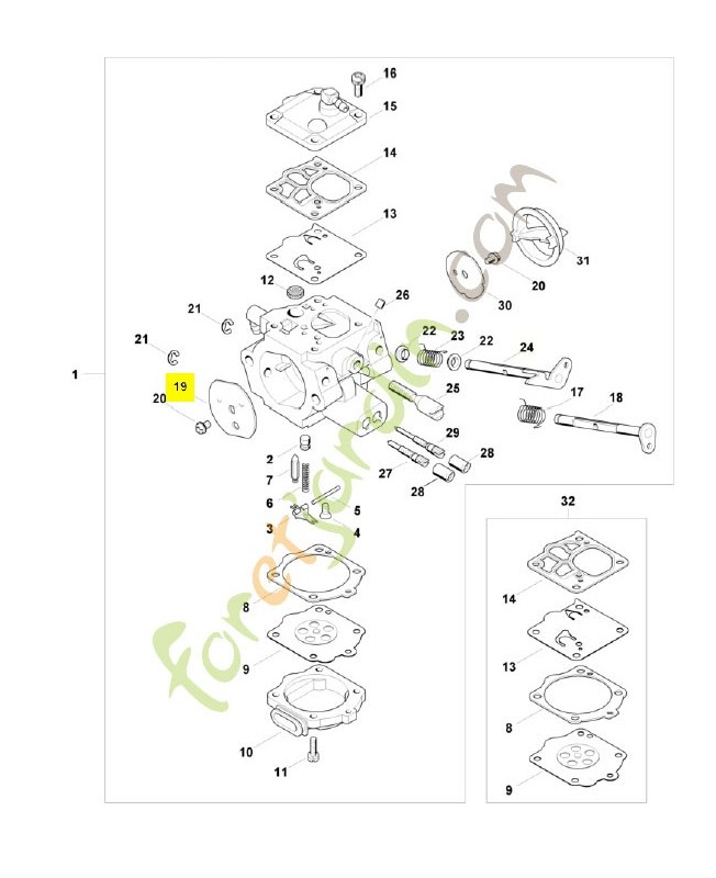 Papillon 1124-121-3302. Pièce de rechange Sithl / Vicking