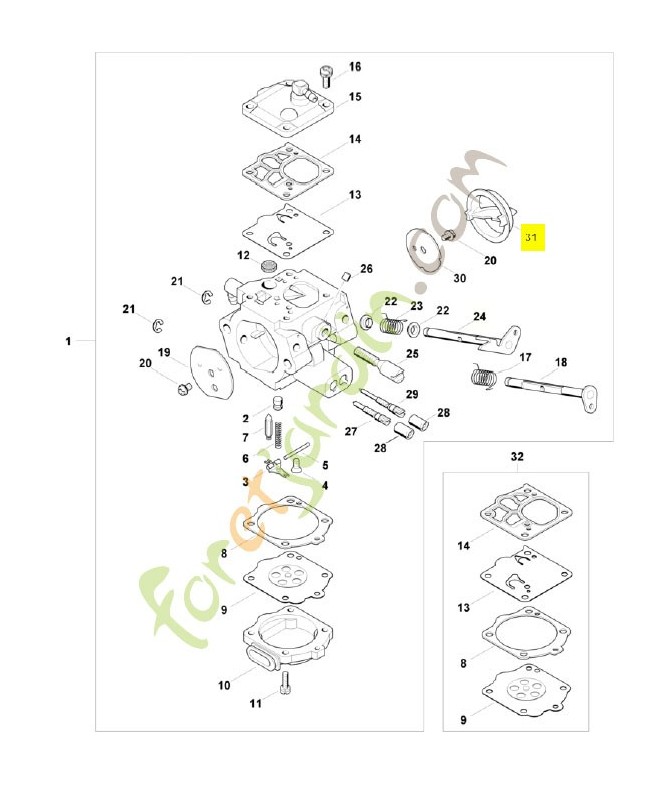 Anneau 1124-121-9400. Pièce détachée Stihl / Vicking